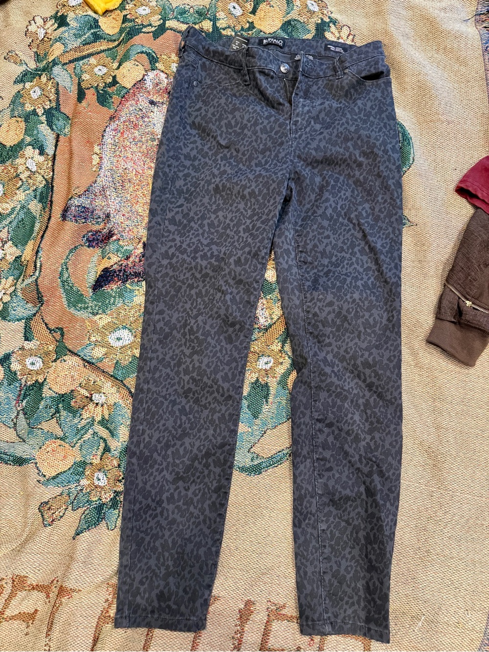 Buffalo David Bitton Women's Black Leopard Straight Leg Jeans